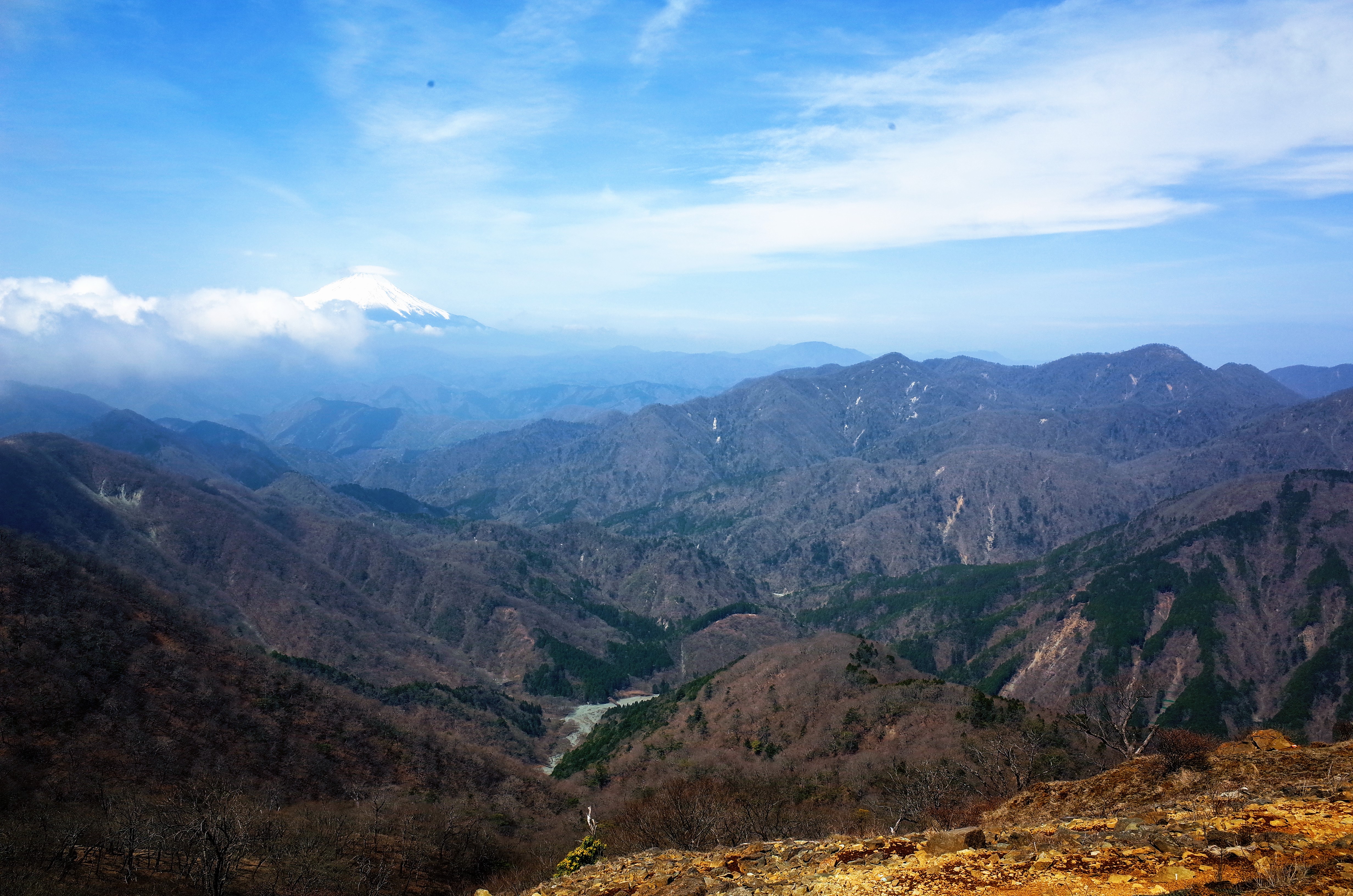 丹沢　塔ノ岳　山頂　富士山